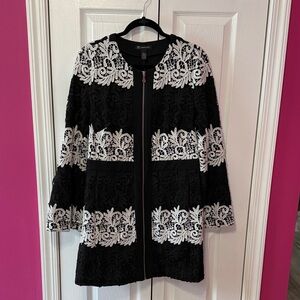 INC International Concepts Black and White Lace Cape